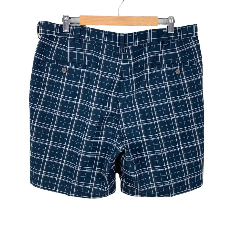 Haggar Moisture-Wicking Golf Plaid Shorts Men's Size 38